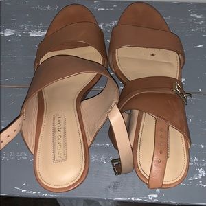 Brown platform shoes